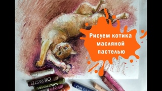 Урок - Рисуем Котика Масляной Пастелью