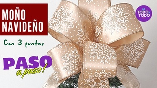 Cmo hacer un MOO o LAZO con cinta para el RBOL de NAVIDAD FACIL Christmas Bows with ribbon