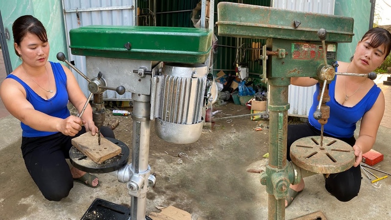 Repair Complete Restoration Of Table Drill, Replace Gearbox Bearings Restoration Blacksmith
