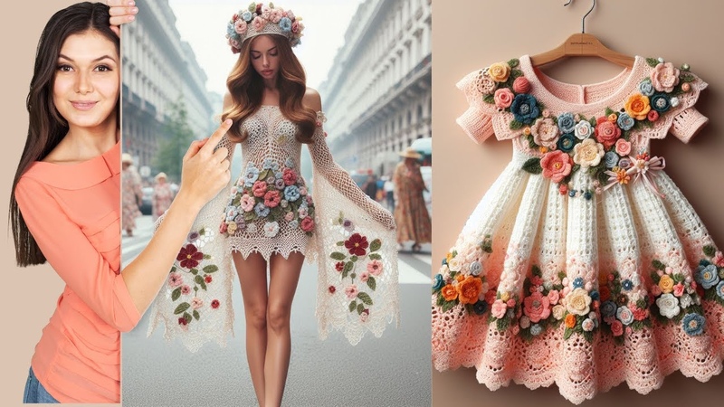 Knitted dresses for women and baby. Must watch ideas :) Get inspired by beautiful