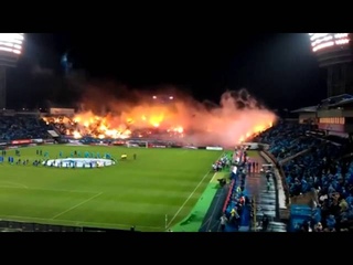 Болельщики Зенита развязать стена огня