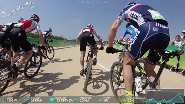 Jaroslav Kulhavý, MTB, Rio (10, 2015), záznam kamery Garmin VIRB