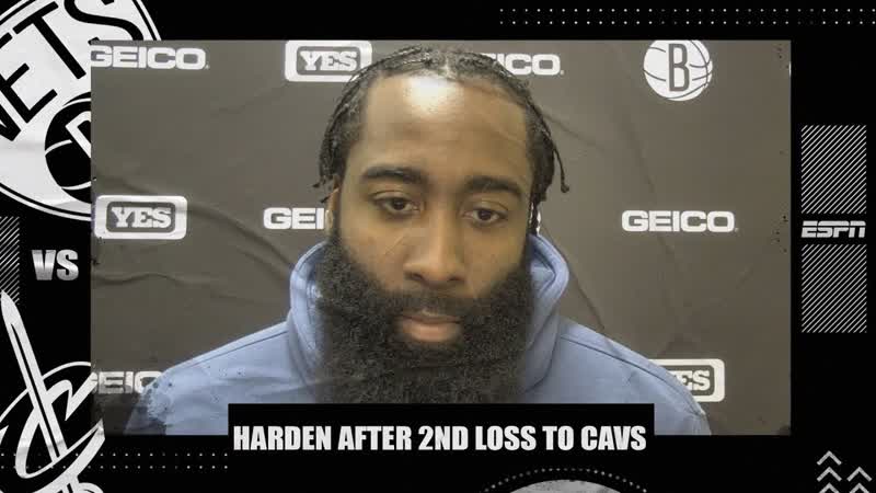 James Harden reacts to 2nd straight loss for Nets vs. Cavs, NBA on