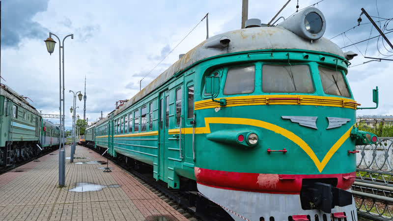 Электропоезд ЭР9П 132 на Рижском вокзале, Electric train ER9 P 132 at the