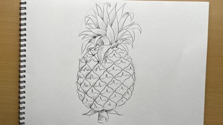 How to draw a pineapple step by step