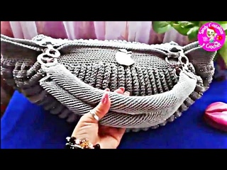 Cmo colocar una asa Tubular a Bolsa media Luna |Sandy Cristalitos y Crochet