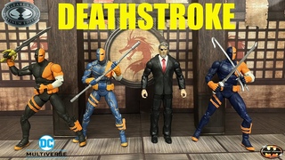 McFarlane DC Multiverse Deathstroke Rebirth Platinum Unmasked Page Punchers Batman Figure Review