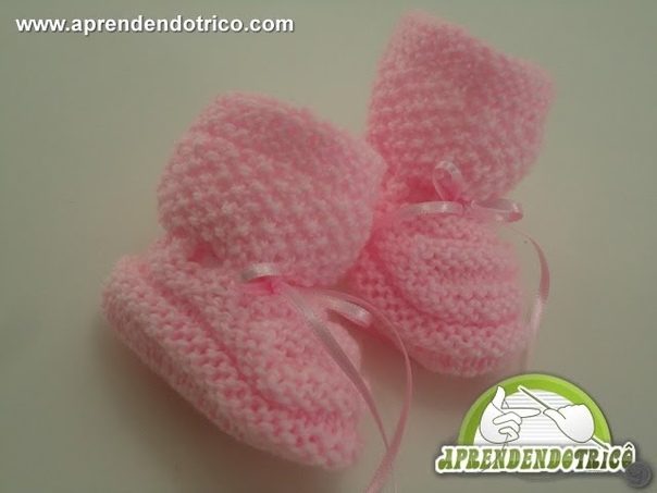Sapatinho de Tricô Bebê Fadinha Aprendendo Trico