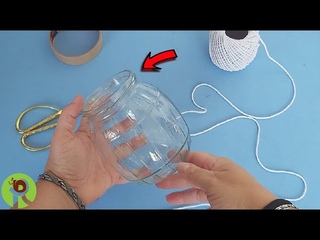 IDEIA CRIATIVA COM POTE DE VIDRO PAPELÃO E SISAL | DIY DECORAÇÃO