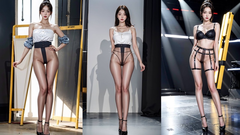 4k ai lookbook) Lingerie Fashion Show, runway by Ai art, 란제리 패션쇼, ルックブック, ,룩북,