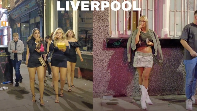 LIVERPOOL CITY ENGLAND NIGHTLIFE WALK